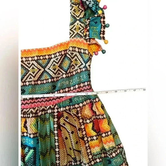 Farm Rio Banana Scarves Multicolor Midi Dress Size XS - Picture 11 of 16